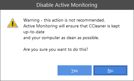 Disable ccleaner active monitoring feature step2