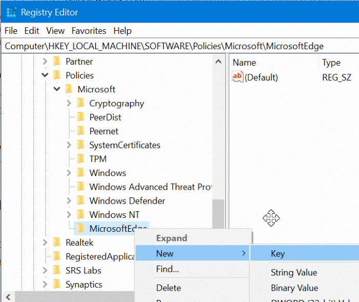 Disable inprivate browsing in Edge browser in Windows 10 pic6