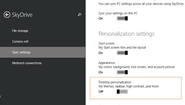 Disable or Stop wallpaper syncing in Windows 8.1 Step4