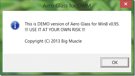 Disable or hide this is demo version of Aero Glass picture1