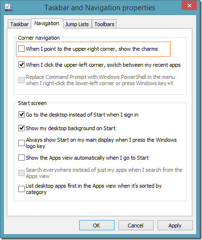 Disable side bar