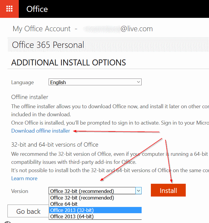 Downgrade Microsoft Office 2016 to 2013 step4