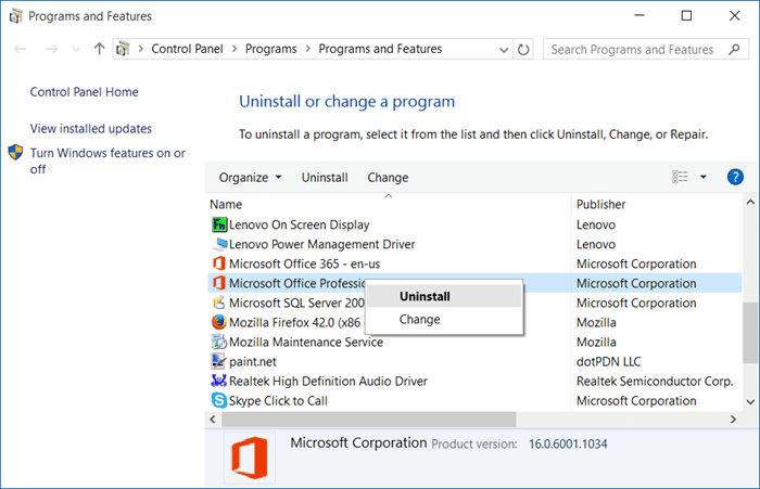 Downgrade from Office 2016 to Office 2013 step2