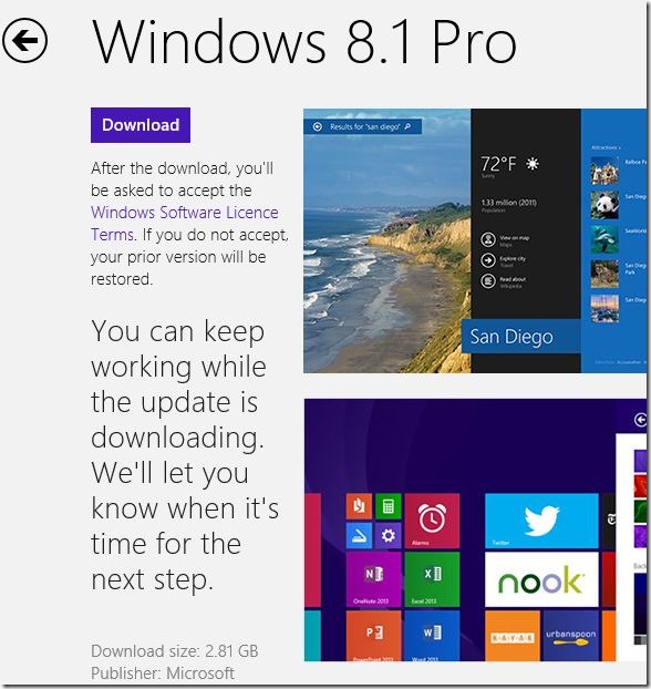 Download and install Windows 8.1 update Step2
