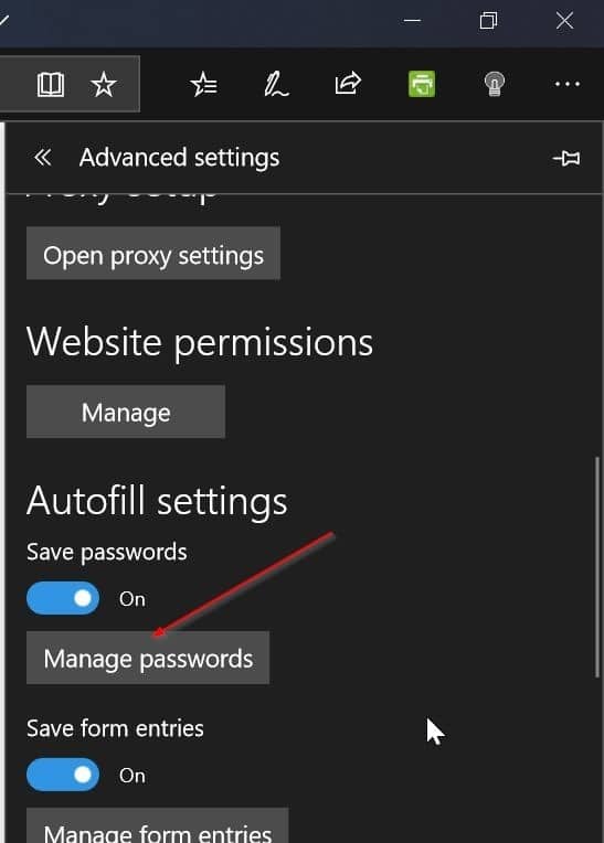 Edit or update passwords saved in Microsoft Edge in Windows 10 pic3