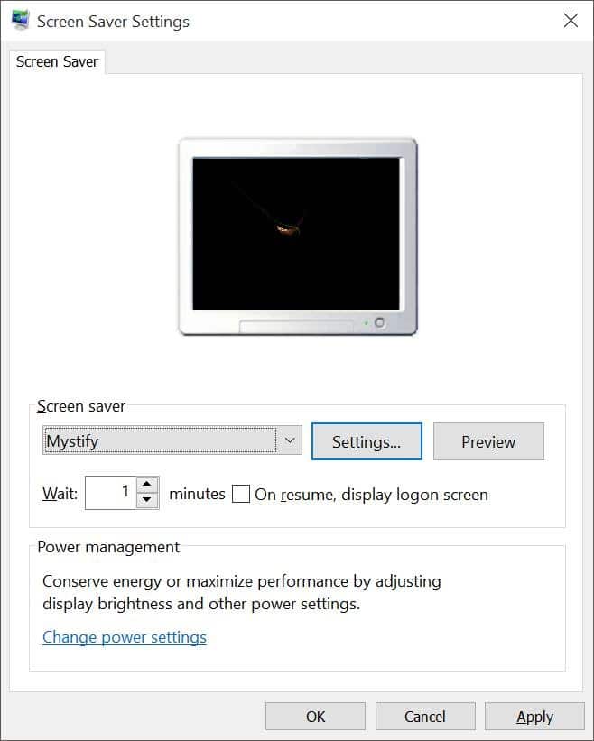Enable Screen saver in Windows 10 pic2