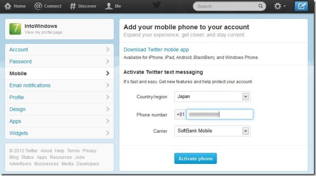 Enable Two step verification for your Twitter account Step1