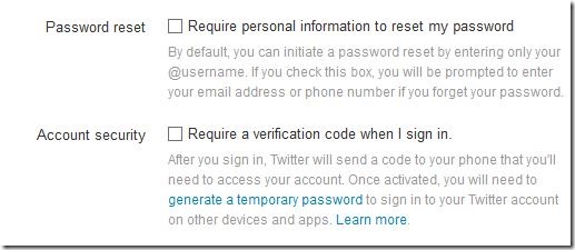 Enable Two step verification for your Twitter account Step5