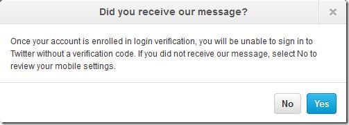 Enable Two step verification for your Twitter account Step7