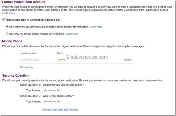 Enable Yahoo Two Step Verification Pictuer2