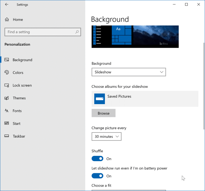 Enable desktop background slideshow in Windows 10 pic2