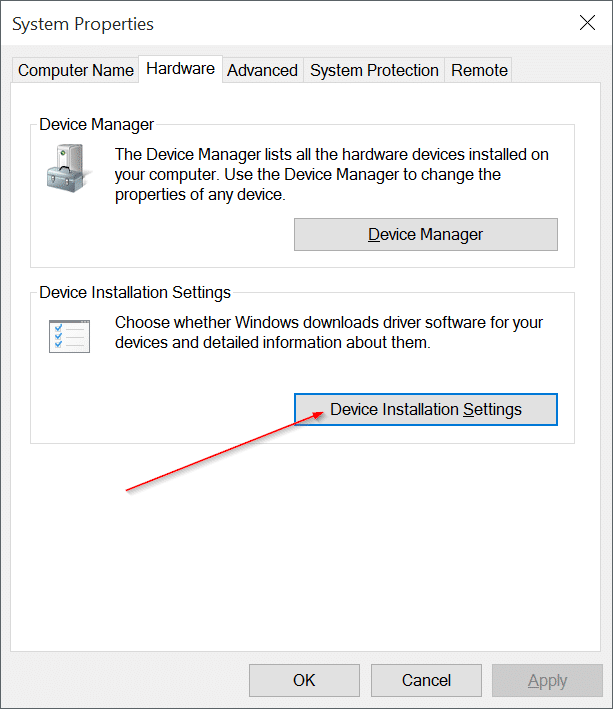 Enable or disable automatic device driver update In Windows 10 step3