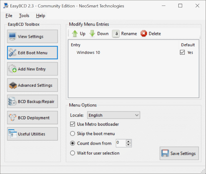Enable or disable graphical boot options menu in Windows 10