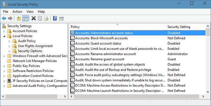 Enable the hidden built in Administrator account in Windows 10 step 7