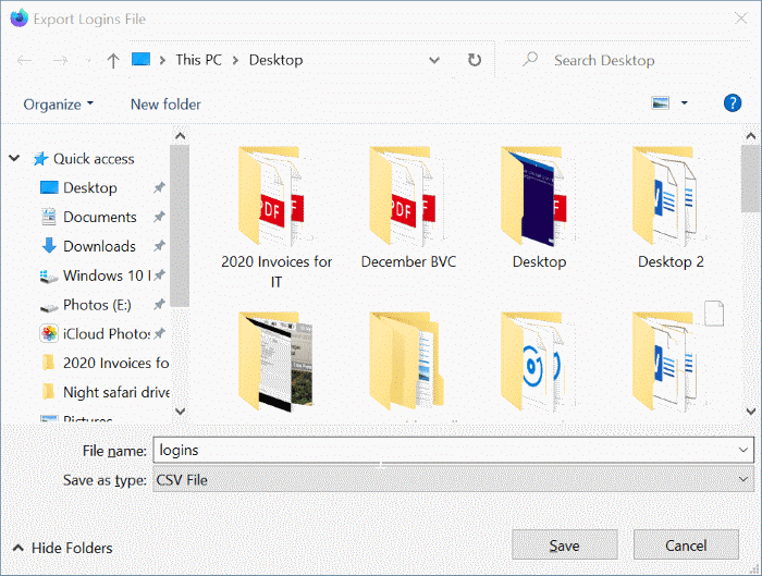 Export Firefox passwords to CSV pic3
