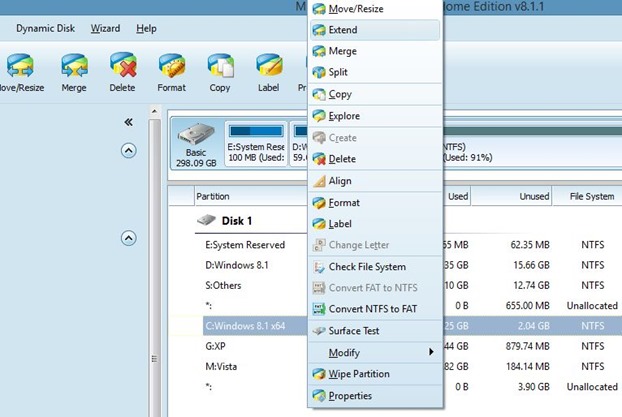 Extend System Partition In Windows 8.1 Method 2 Step3