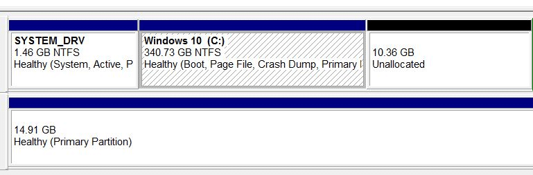 Extend volume grayed out in Windows 10 pic2