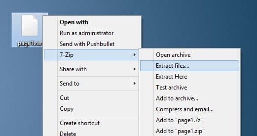 Extract or open RAR files in Windows using 7zip