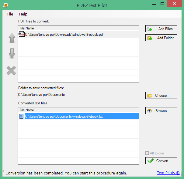 Extract text from PDF files method4