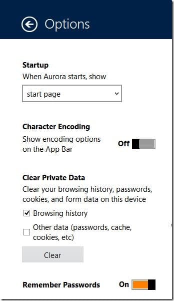 Firefox Metro for Windows 8.1 Picture