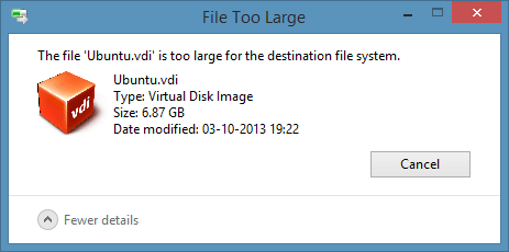 Fix The File is Too Large for the Destination File System Error