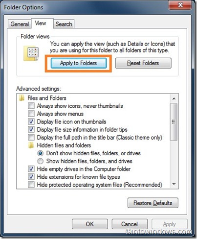 Folder Options
