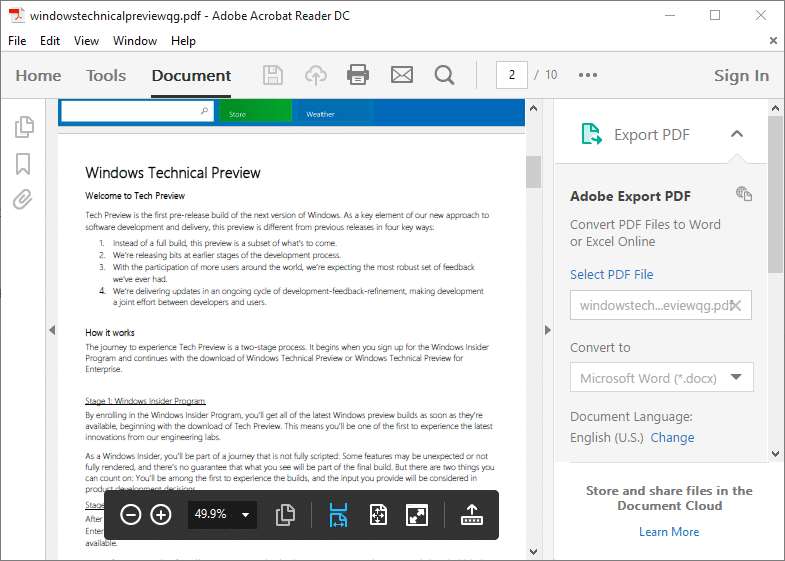 Free PDF Readers for Windows 10 Adobe Reader DC
