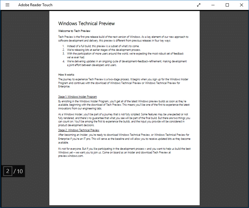 Free PDF Readers for Windows 10 Adobe Reader Touch