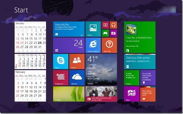 Get Live Calendar Windows Start Screen