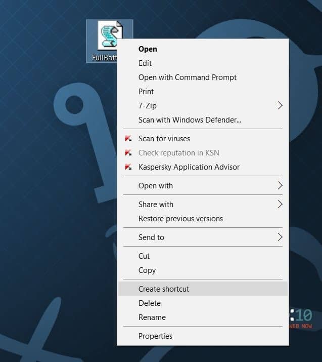 Get full battery notification in Windows 10 step2