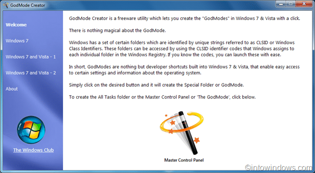 God mode creator for Windows OS