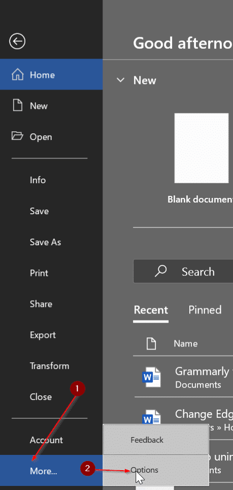 Grammarly missing from Office Word pic2