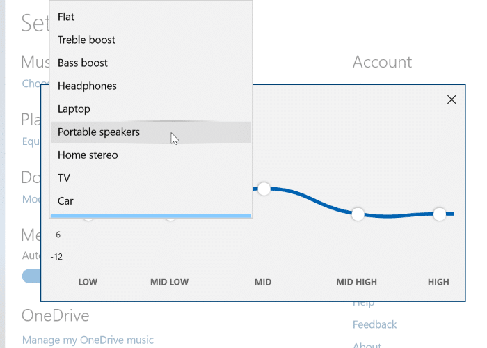 Groove Music Equalizer
