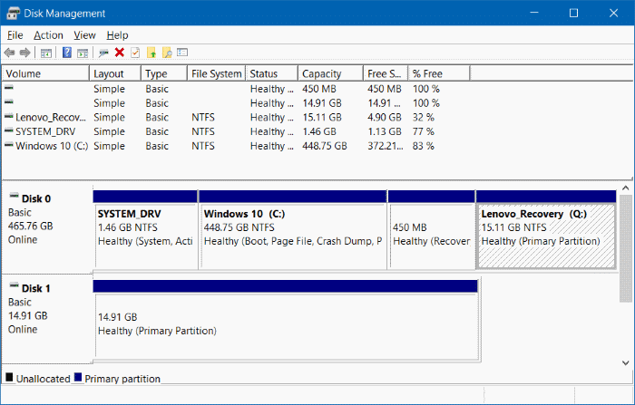 Hide Recovery Partition In Windows 10 step2