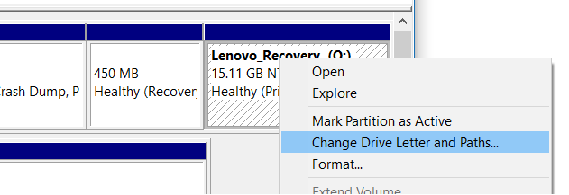 Hide Recovery Partition In Windows 10 step3