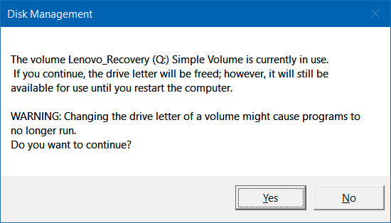 Hide Recovery Partition In Windows 10 step6