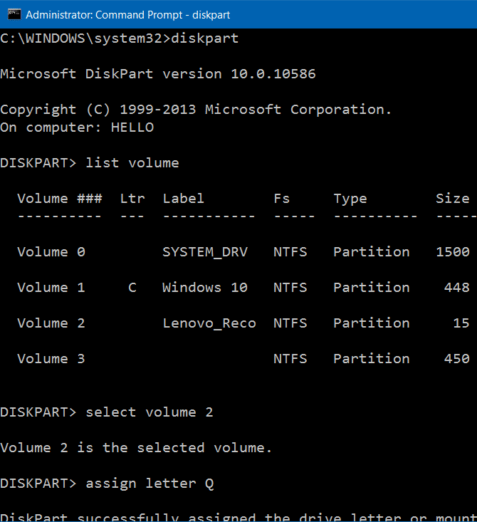Hide Recovery Partition In Windows 10 step9