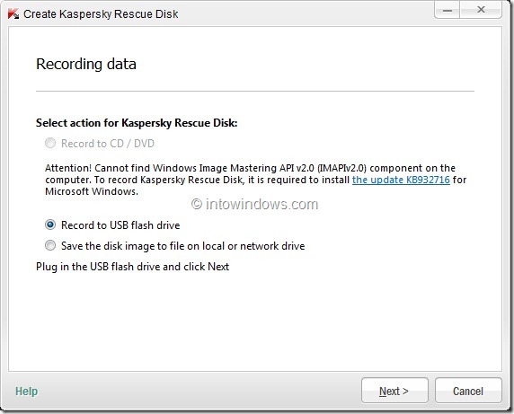 How To Create Kaspersky Rescue Disk USB Step6