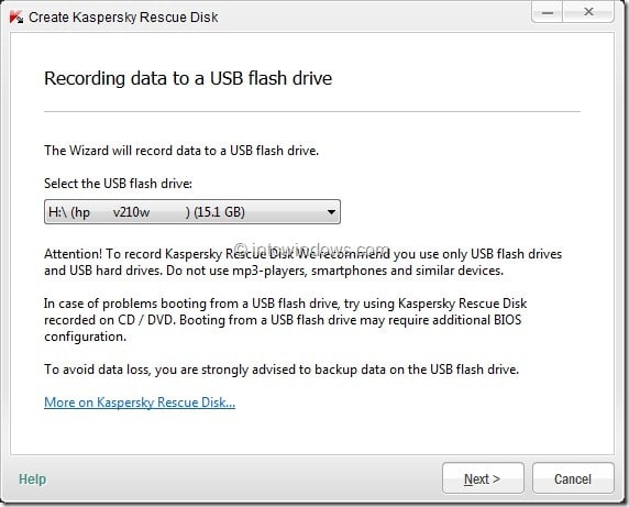 How To Create Kaspersky Rescue Disk USB Step7
