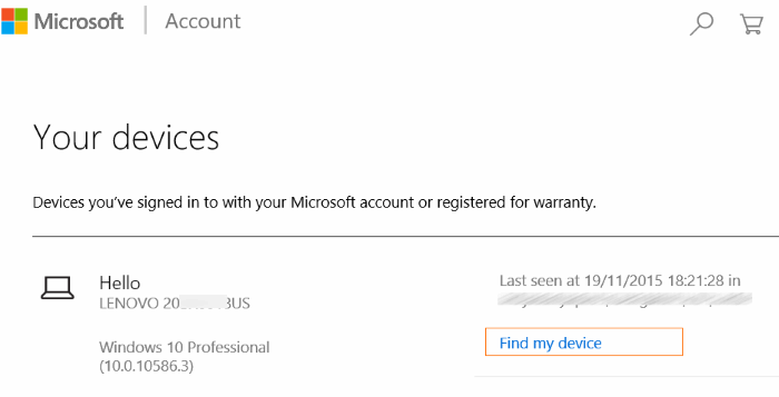 How to use Find My Phone in Windows 10 step1