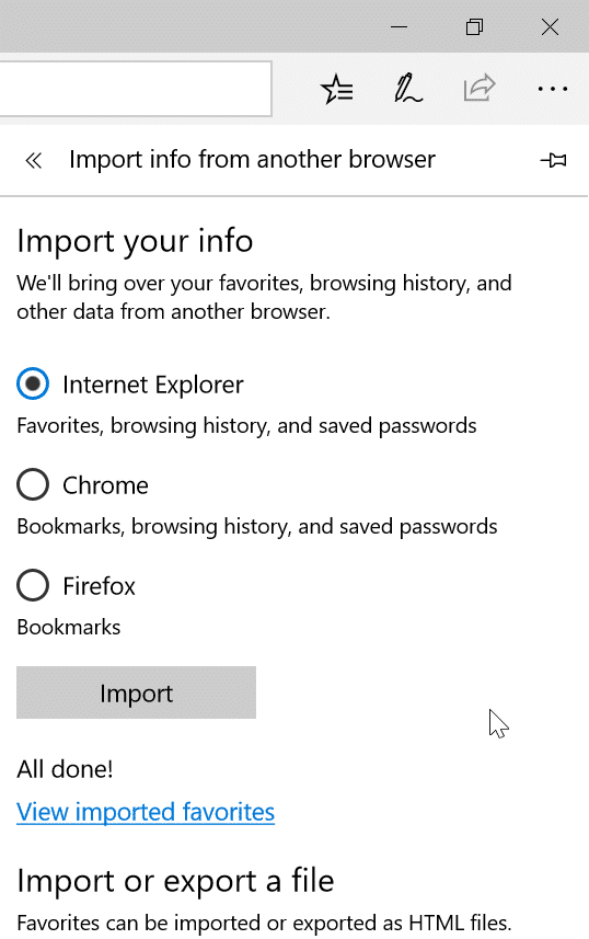 Import Internet Explorer passwords into Edge (1)