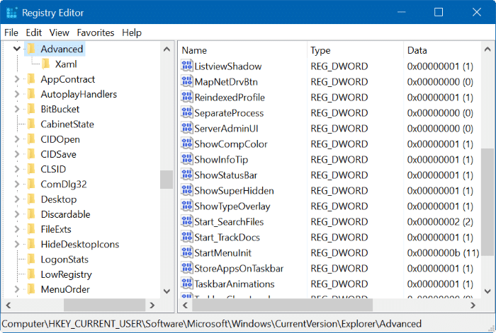Increase the number of items in jump lists in Windows 10 step2
