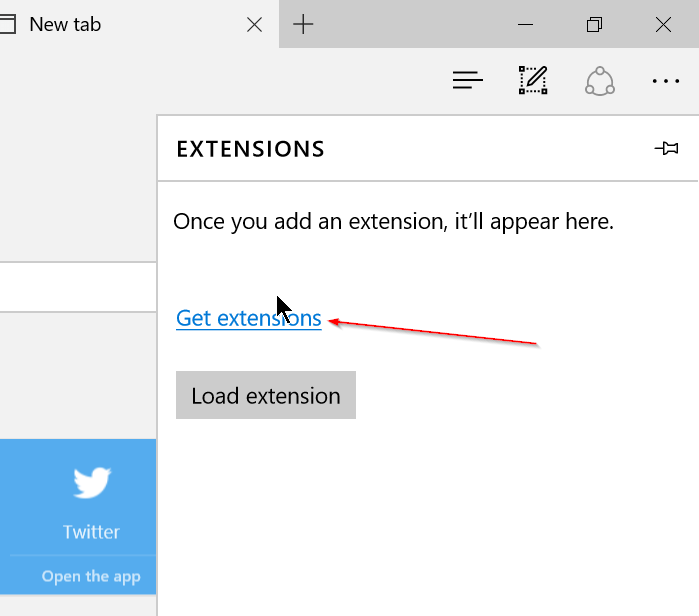 Install Edge Extensions in Windows 10 Step2