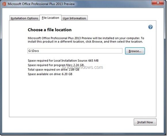 Install Office On A Different Partition Step7