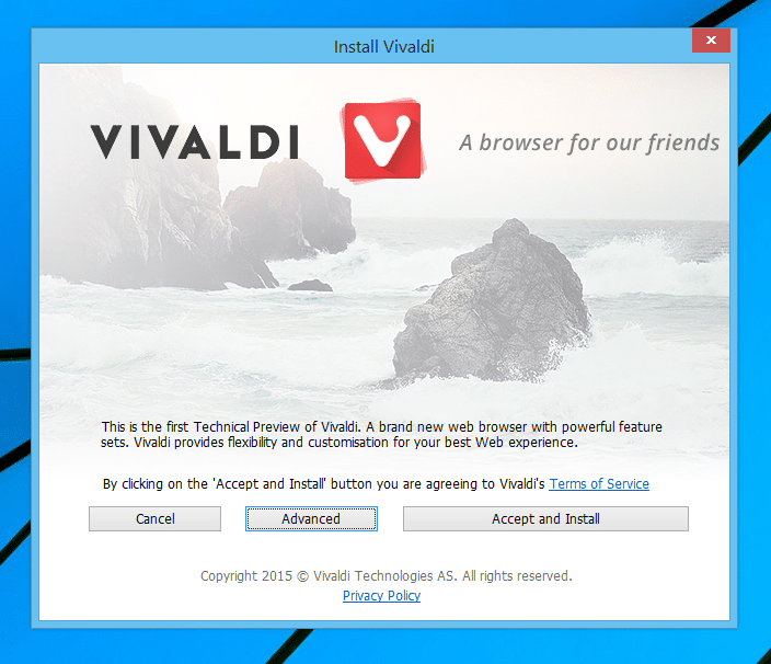 Install Vivaldi browser in Windows