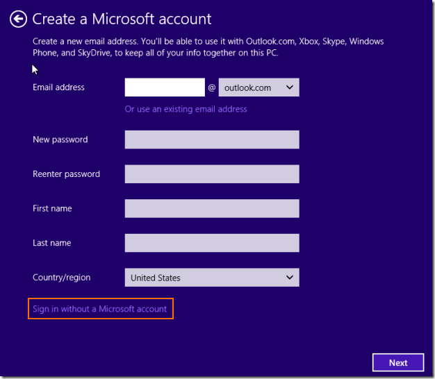 Install Windows 8.1 without Microsoft Account ID (1)