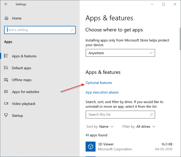 Install and Uninstall Paint in Windows 10 pic1