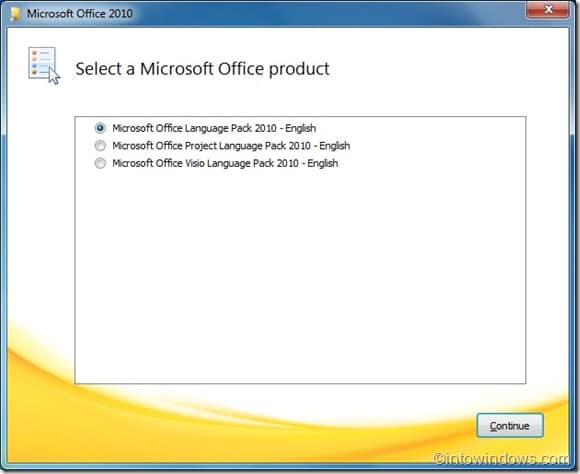Install Office 2010 language pack