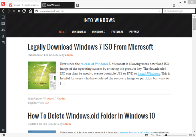 Installing Vivaldi in Windows