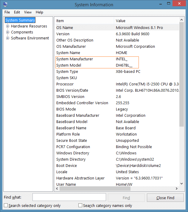 Know motherboard model number